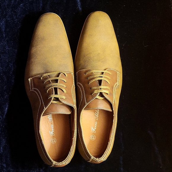 Ferro Aldo Mens Round-toe Contrast Stitching Lace-up Dress Oxfords - Picture 1 of 6